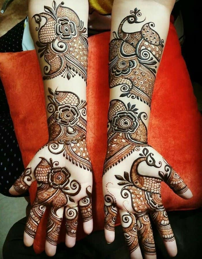 bridal henna design- beautiful arabic full hand mehndi designs