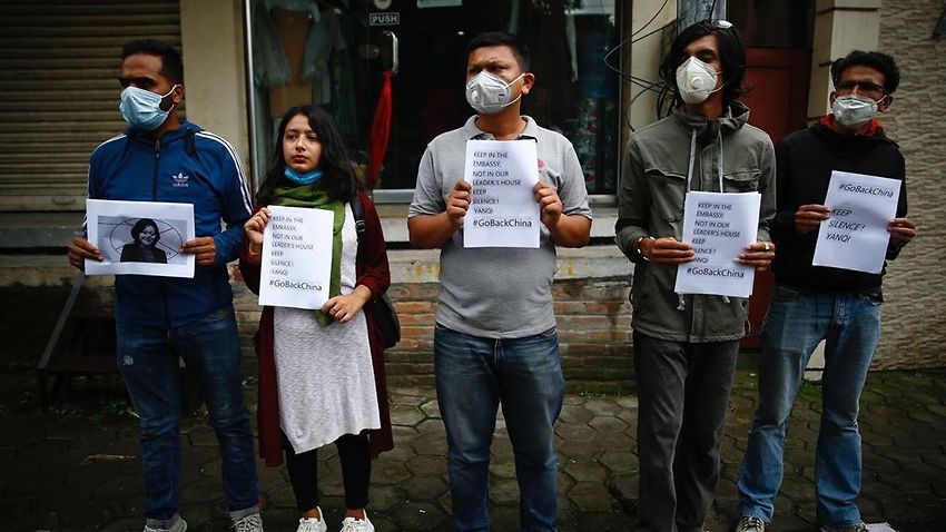 Nepali Students protest against Chines interference in Nepal