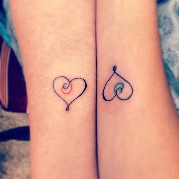 Heart couple tattoo ideas
