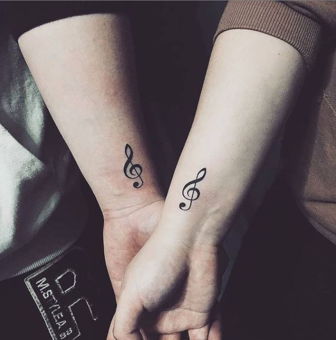 couple tattos ideas for music lover