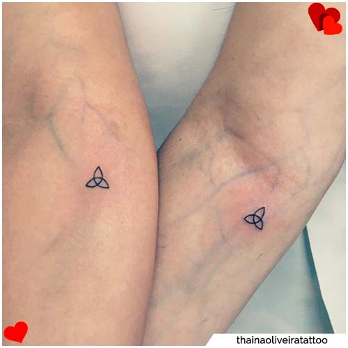 small tattoo design for couple -triquetra
