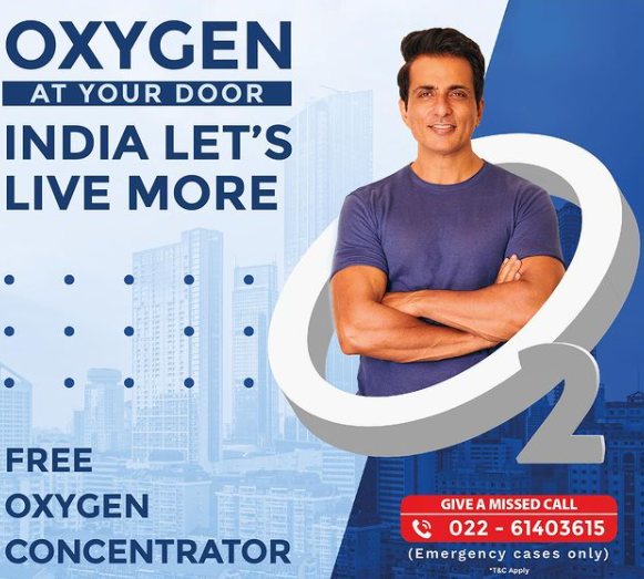 Next Level of Star – Sonu Sood Will Set up 18 Oxygen Plants Across the Country