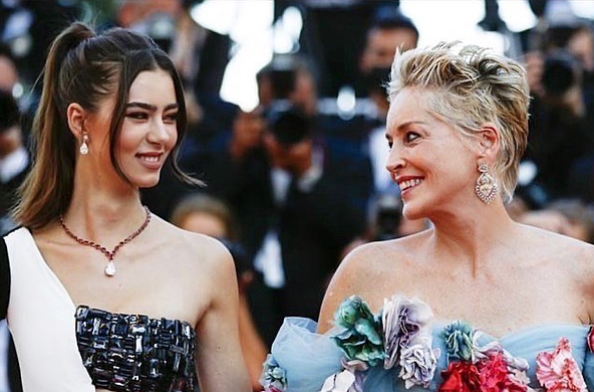 Sharon Stone with her daughter in cannes film festival