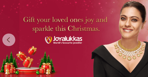 Joyalukkas jewellers - indias top jewellers 2022 new year with with Indian Bollywood actresses kajol in poster
