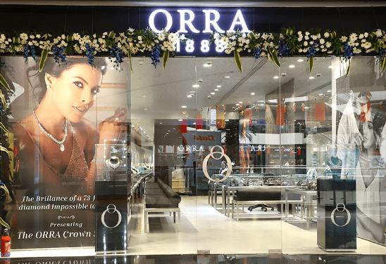 Orra indian jewelry brand showroom