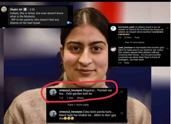 comments on aroosa pic by hijab gang