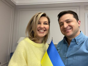 Ukrain's president Volodymyr Zelenskyy and his wife