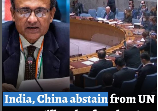 India and china abstain from un