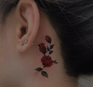 Neck flower tattoos