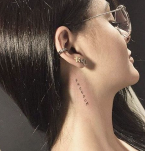 phrase tattoo on neck 2