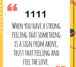 strong feeling of angle number 1111