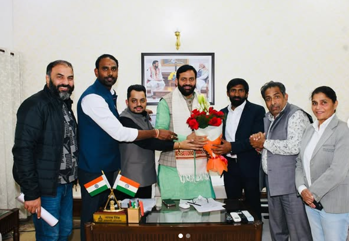 Krida Bharti Delegation, Led by Shri Yogeshwar Dutt, Visits Haryana CM Residence