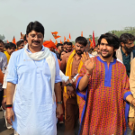 Raja bhaiya with Dhirendera Shashtri During Sanatan Hindu Ekta Yatra - ( Sanatan Hindu Unity Tour)