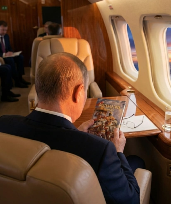 Russian Army Shares Image of President Putin Reading Bhagavad Gita