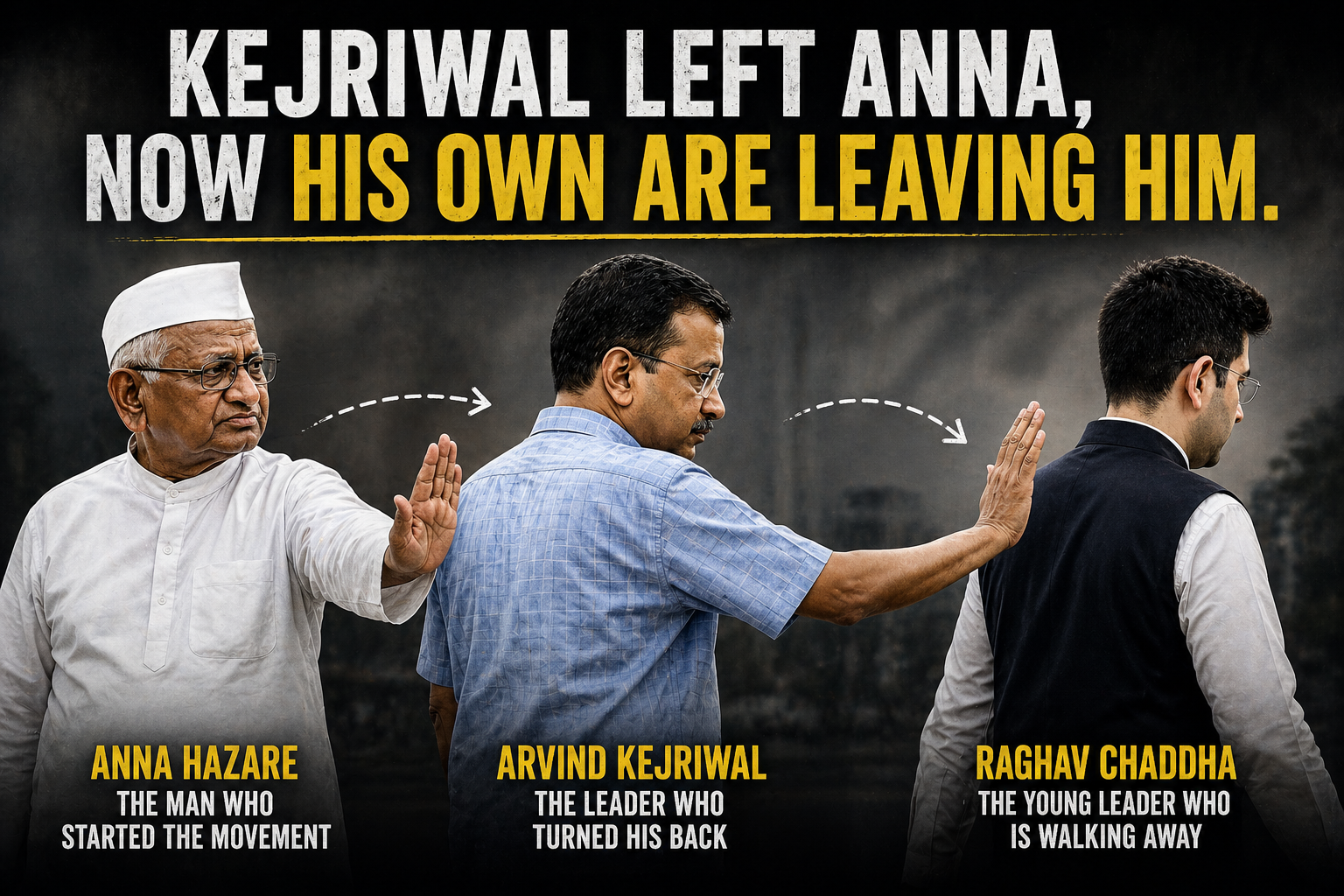 Anna hazare, kejriwal, raghav chadda