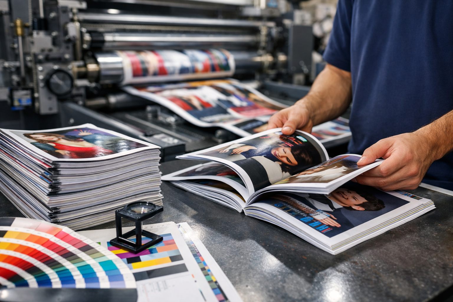Magazine printing in action