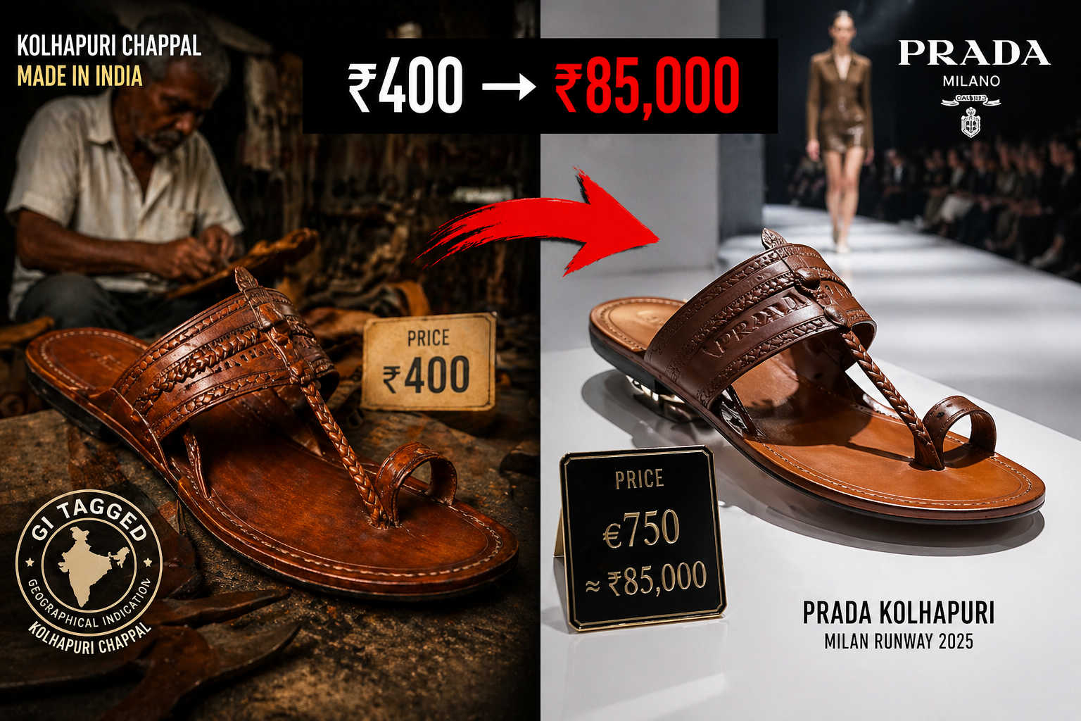 prada controversy -kolhapuri chappel