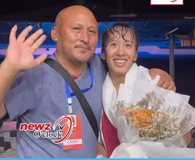 Sonam Zomba with her father