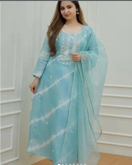 A Beautiful girl in pastel suit for wedding