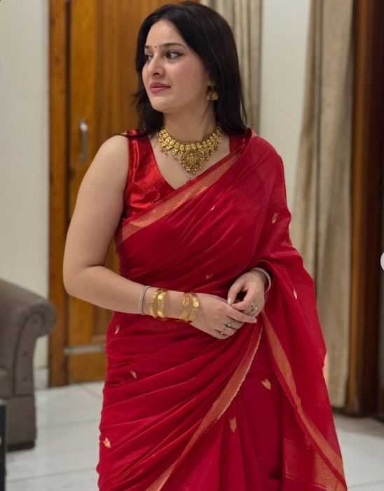 Beautiful girl in red sari
