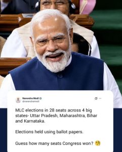PM Modi Takes Dig at Congress After Party Wins Zero Seats in MLC Elections Across Four States