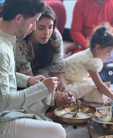 Priyanka Chopra Celebrates Dussehra with Nick Jonas and Daughter Malti Marie