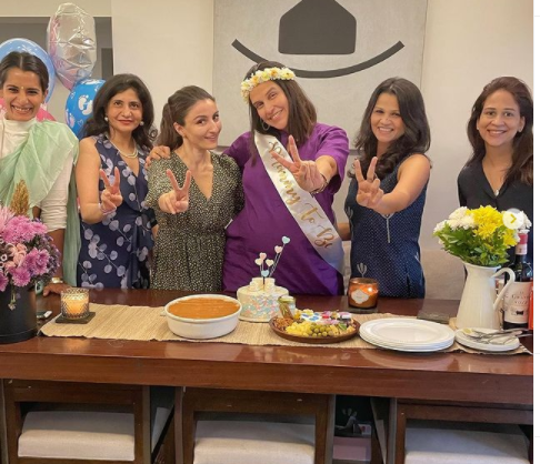 Soha ali khan at neha dhupiya's baby shower party