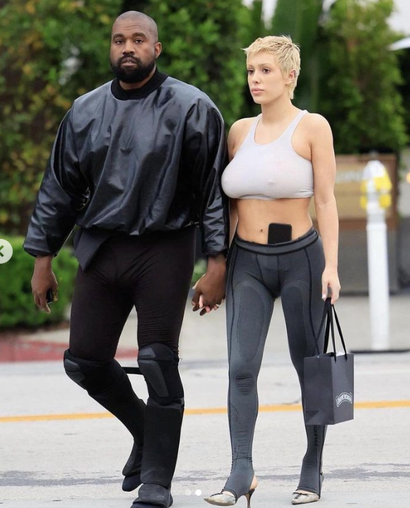 Kanye West with his new wife bianca censori
